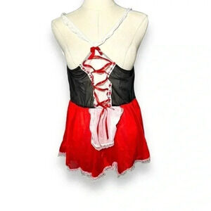 Dreamgirl cutesy babydoll  mini slip with open bust OS